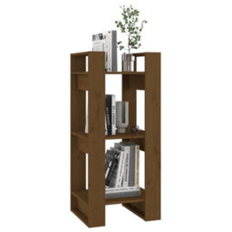 Berkfield Book Cabinet/room Divider Honey Brown 41X35X91 Cm Solid Wood - thumbnail 5