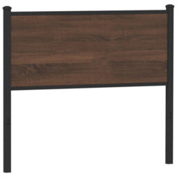 Berkfield Headboard Brown Oak 100 Cm Engineered Wood And Steel - thumbnail 5