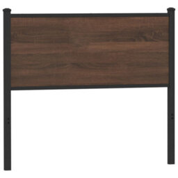 Berkfield Headboard Brown Oak 100 Cm Engineered Wood And Steel - thumbnail 1
