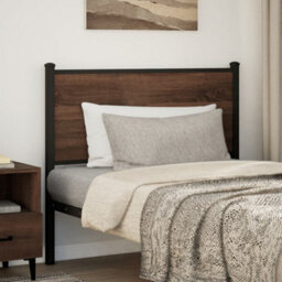 Berkfield Headboard Brown Oak 100 Cm Engineered Wood And Steel - thumbnail 2
