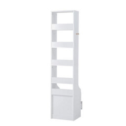 5 Open Shelves Side Cabinet Shelf Tall Bed End Table Bedroom Nightstand Wood - thumbnail 5