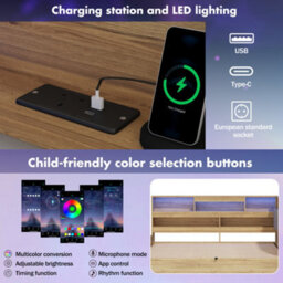 Hydraulic Storage Bed With Led & Usb - thumbnail 6