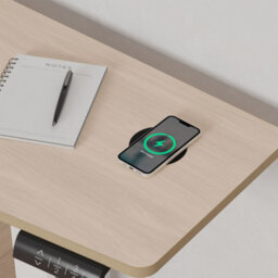 Koble Gino Corner Sit Stand Smart Desk Ash With White Drawer - thumbnail 4