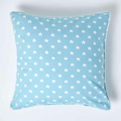 Homescapes Cotton Blue Stars Cushion Cover, 60 X 60 Cm - image 1