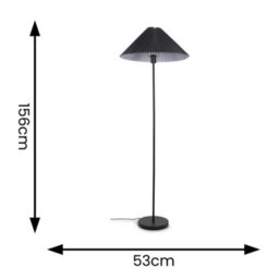 Valuelights Akira Black Metal Floor Lamp With Pleated Lampshade - thumbnail 9