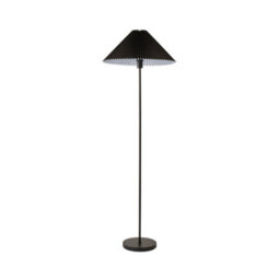 Valuelights Akira Black Metal Floor Lamp With Pleated Lampshade - thumbnail 2