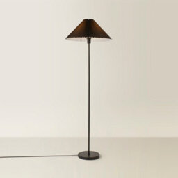 Valuelights Akira Black Metal Floor Lamp With Pleated Lampshade - thumbnail 6