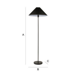 Valuelights Akira Black Metal Floor Lamp With Pleated Lampshade - thumbnail 7
