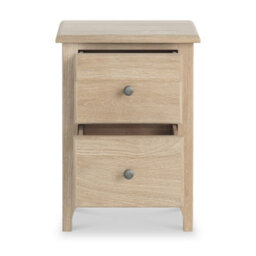 Celine Washed Oak 2 Drawer Bedside Table - Fully Assembled - By Roseland Furniture - thumbnail 5