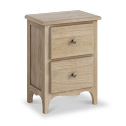 Celine Washed Oak 2 Drawer Bedside Table - Fully Assembled - By Roseland Furniture - thumbnail 1