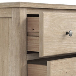 Celine Washed Oak 2 Drawer Bedside Table - Fully Assembled - By Roseland Furniture - thumbnail 7