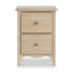 Celine Washed Oak 2 Drawer Bedside Table - Fully Assembled - By Roseland Furniture - thumbnail 3