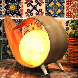 Serenityy Natural Coconut Lamp - Handmade Indonesian Coconut Shell Table Lamp With Led, 850G - thumbnail 2