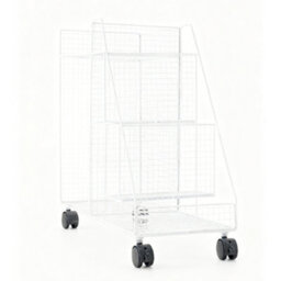 Living And Home White Sleek Compact Iron Storage Cart Rolling Under-Desk Bookshelf - thumbnail 2
