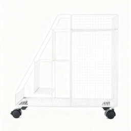 Living And Home White Sleek Compact Iron Storage Cart Rolling Under-Desk Bookshelf - thumbnail 3
