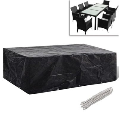 Vidaxl Garden Furniture Cover 8 Person Poly Rattan Set 10 Eyelets 300X140Cm - image 1