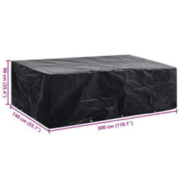 Vidaxl Garden Furniture Cover 8 Person Poly Rattan Set 10 Eyelets 300X140Cm - thumbnail 6