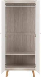Seconique Dixie Bedroom Set Wardrobe Chest Of Drawers Bedside In Dusty Grey And White - thumbnail 5