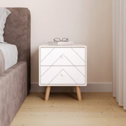 Seconique Dixie Bedroom Set Wardrobe Chest Of Drawers Bedside In Dusty Grey And White - thumbnail 4
