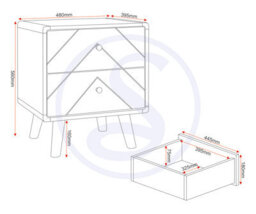 Seconique Dixie Bedroom Set Wardrobe Chest Of Drawers Bedside In Dusty Grey And White - thumbnail 7