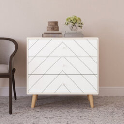 Seconique Dixie Bedroom Set Wardrobe Chest Of Drawers Bedside In Dusty Grey And White - thumbnail 3