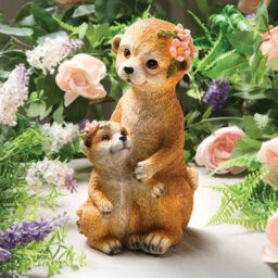 Gainsborough Meerkat Mother And Baby Garden Ornament, Polyresin, Weather-Resistant, H21 X W15 X D13.5Cm - thumbnail 1