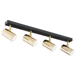 Luminosa Lighting Luminosa Lagos Ceiling 4 Light Spotlight Bar Brass Steel, Black Structure