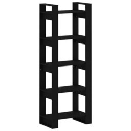 Berkfield Book Cabinet/room Divider Black 60X35X160 Cm Solid Wood - thumbnail 2