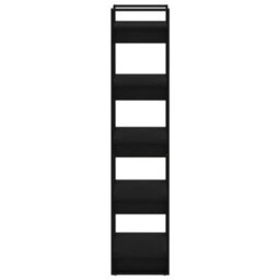 Berkfield Book Cabinet/room Divider Black 60X35X160 Cm Solid Wood - thumbnail 4