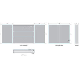 Bella Led Mirror Cabinet 700 X 800mm Double Door Demister And Shaver - thumbnail 3
