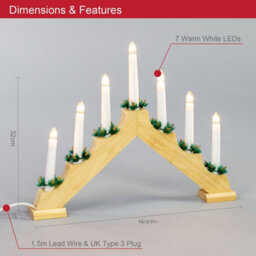 The Christmas Workshop 70730 Wooden Christmas Candle Bridge - thumbnail 2