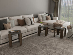 Decorotika Lori 3-Pieces Nesting Table Coffee Table Cocktail Table Set - Anthracite And Walnut Pattern - thumbnail 2