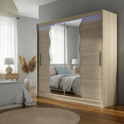 Sliding Door Wardrobe Bega X 180Cm With Mirror Sonoma Led Lights - thumbnail 3