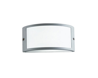 Luminosa Lighting Luminosa Austin Outdoor Aluminum Flush Wall Lamp Silver, E27