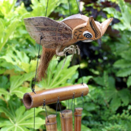 Serenityy Coconut Owl Windchime - Handmade Indonesian Bamboo And Coconut 1M Garden Chime