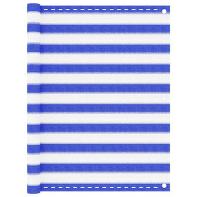 Berkfield Balcony Screen Blue And White 120X300 Cm Hdpe - image 1