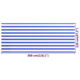 Berkfield Balcony Screen Blue And White 120X300 Cm Hdpe - thumbnail 5