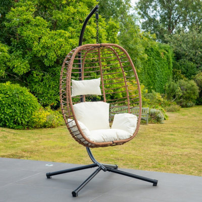 Appleford Hanging Swing Single Egg Pod Chair - Cream - image 1