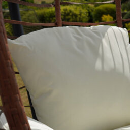 Appleford Hanging Swing Single Egg Pod Chair - Cream - thumbnail 4