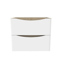 AVER-GROWTH Wall-Mounted Bathroom Vanity Unit Matt White And Oak Flat Pack Bathroom Cabinets Only 590(W)X345X(D)X500(H)mm With 2 Drawers - thumbnail 2