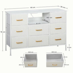 Chest Of Drawers, 2 Usb & 2 Ac Ports, 8 Drawers Dresser - thumbnail 2