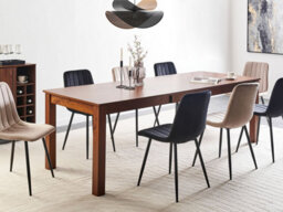 Beliani Extending Dining Table Madura Dark Ash Wood 160/240 Cm 90 Cm - thumbnail 2
