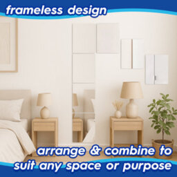 Harbour Housewares Self Adhesive Glass Wall Mirror - 30 X 40Cm - thumbnail 4