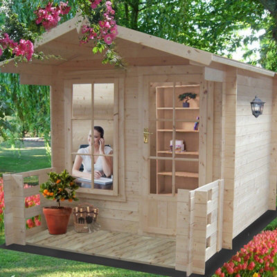 Shire Maulden 19 mm Log Cabin 9 X 9 Feet + Verandah - image 1