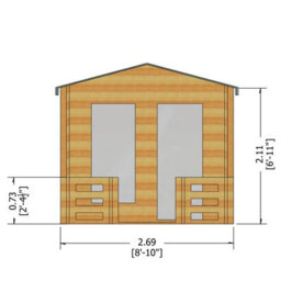 Shire Maulden 19 mm Log Cabin 9 X 9 Feet + Verandah - thumbnail 4