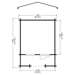 Shire Maulden 19 mm Log Cabin 9 X 9 Feet + Verandah - thumbnail 3