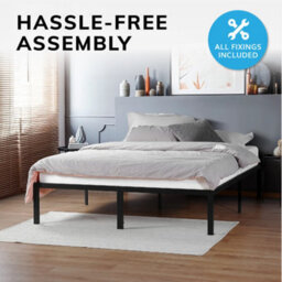 House Of Home King Size Platform Bed Frames Durable Metal Black Powder Coating - thumbnail 8