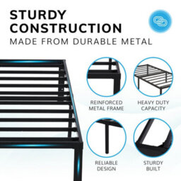 House Of Home King Size Platform Bed Frames Durable Metal Black Powder Coating - thumbnail 7