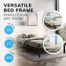 House Of Home King Size Platform Bed Frames Durable Metal Black Powder Coating - thumbnail 6