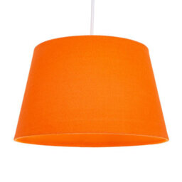 Happy Homewares Traditional 30Cm Vivid Orange Linen Fabric Drum Table/pendant Shade 60W Maximum - thumbnail 2